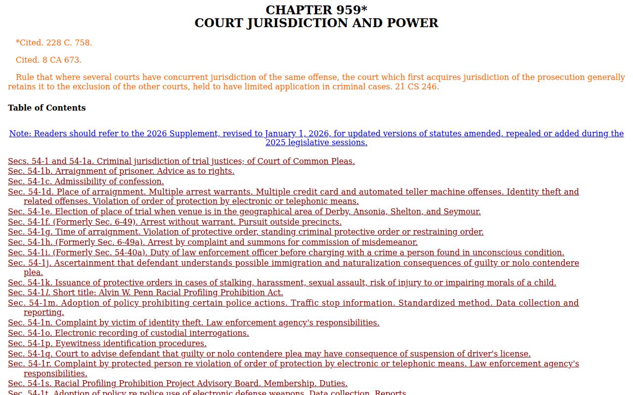 Litchfield County arrest warrant and search warrant law