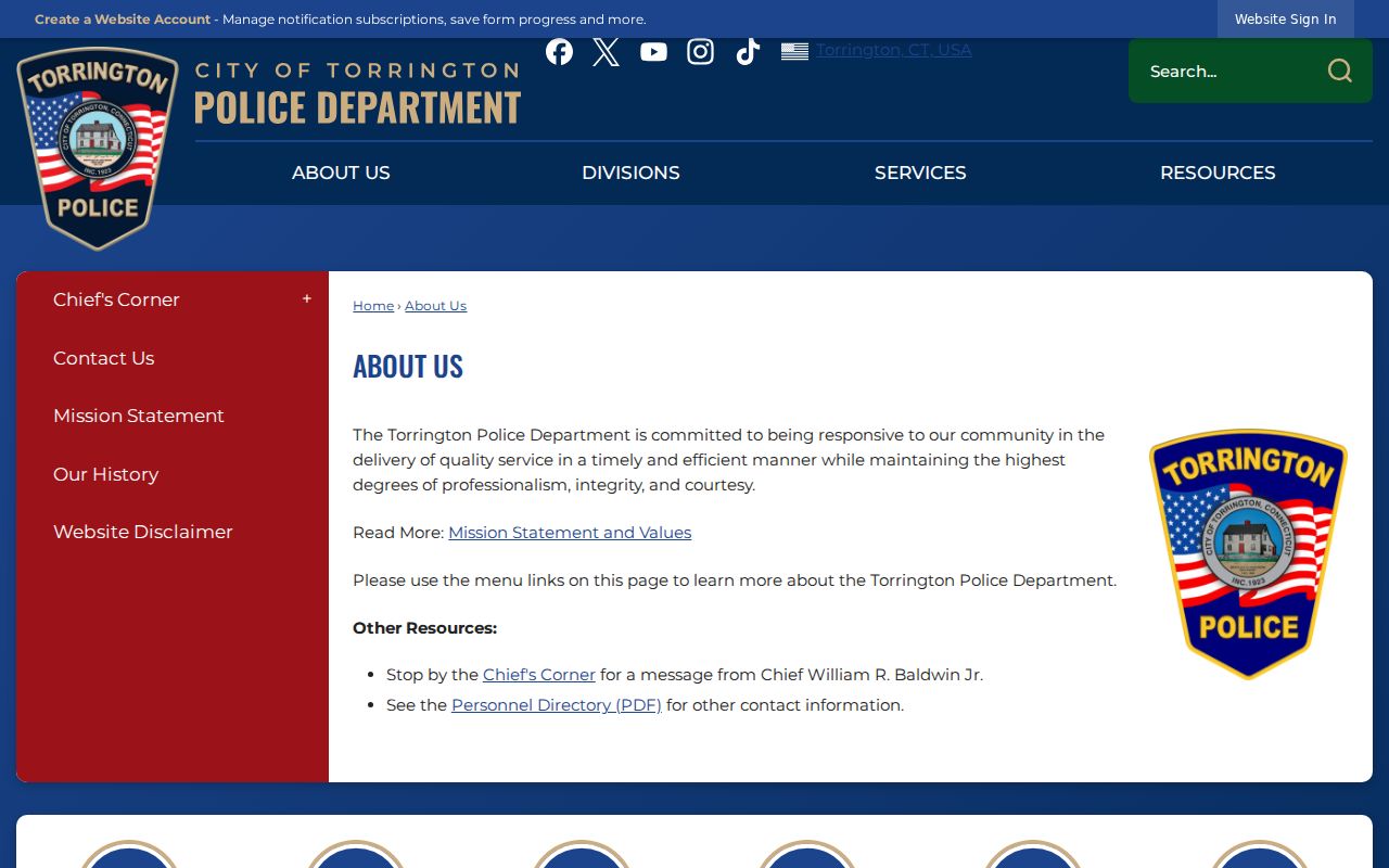 Torrington warrant records and Torrington Police Department