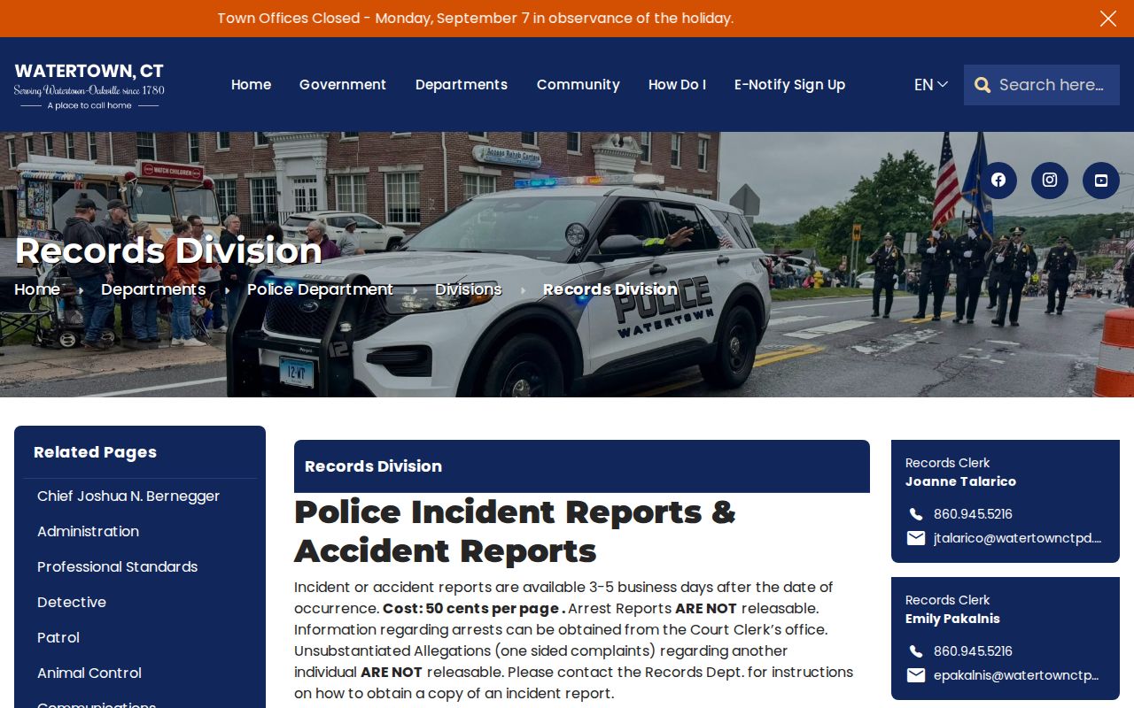 Watertown warrant records division access source