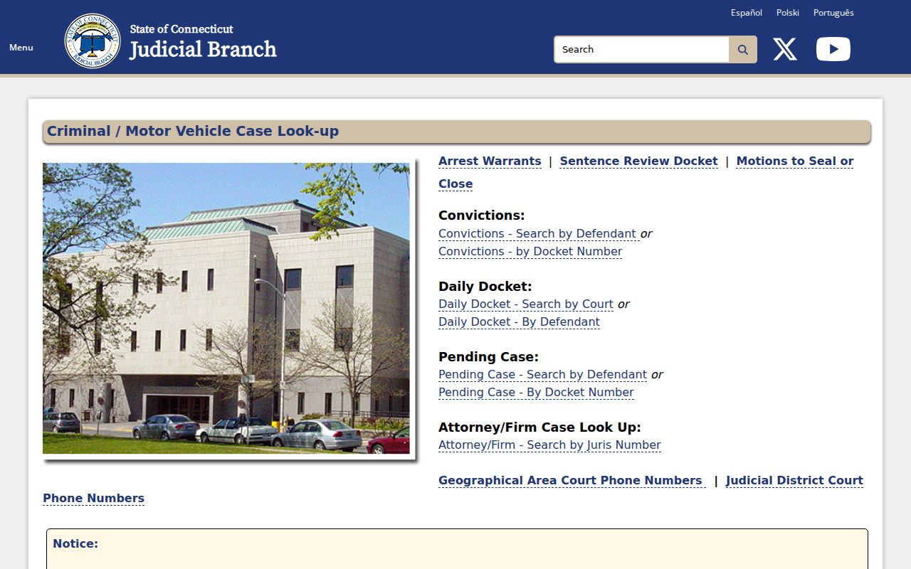 Litchfield County warrant records public access source